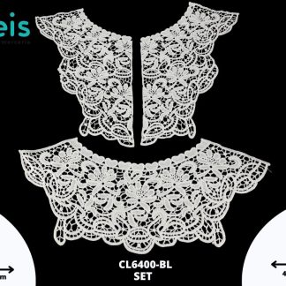 CUELLOS SEDA DE LECHE SET PARTIDO CON ESPALDA CL6400-BL C: 47cmX36cm E: 50cmX22cm  BLANCO