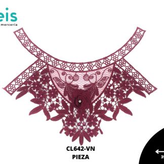 CUELLOS COLOR POLIESTER BRILLOSO DECORADO PLANO CL642-VN 39cmX32cm  VINO