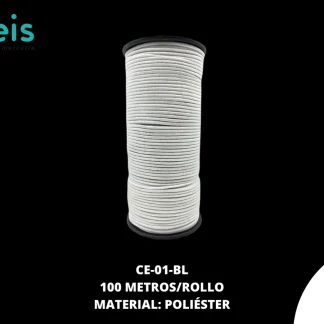 CINTA COLA RATA ELASTICA BLANCA SELANUSA CON 100 MTS