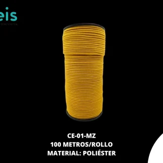 CINTA COLA RATA ELASTICA MOSTAZA SELANUSA CON 100 MTS