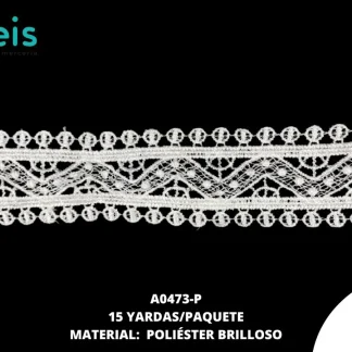 GUIPIUR POLIESTER BRILLOSO PLANO A0473-P BLANCO 5.5 CM 15 YARDAS/PAQUETE