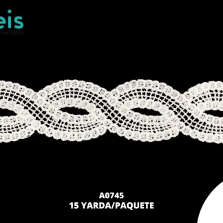 GUIPIUR SEDA DE LECHE PLANO A0745 BLANCO 5 CM 15 YARDAS/PAQUETE