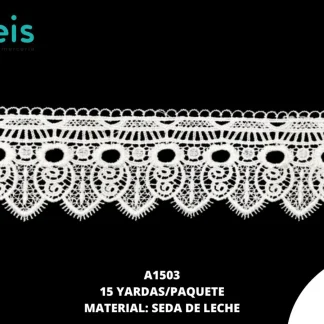 GUIPIUR POLIESTER BRILLOSO PLANO A1503 BLANCO 7 CM 15 YARDAS/PAQUETE