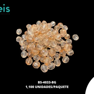 ACRILICO TRANSPARENTE REDONDO REF: 10 MM 1100 U/PQT (.5KG) BEIGE