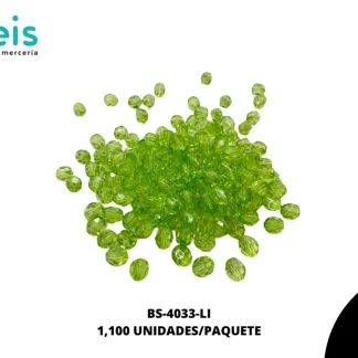 ACRILICO TRANSPARENTE REDONDO REF: 10 MM 1100 U/PQT (.5KG) VERDE LIMON