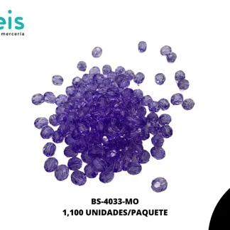 ACRILICO TRANSPARENTE REDONDO REF: 10 MM 1100 U/PQT (.5KG) MORADO