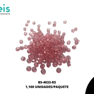 ACRILICO TRANSPARENTE REDONDO REF: 10 MM 1100 U/PQT (.5KG) ROSADO