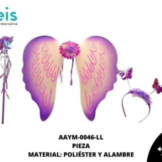 ALAS INFANTILES ANGEL JUEGO COMPLETO AAYM-0046-LL 41.5cmX42cm LILA