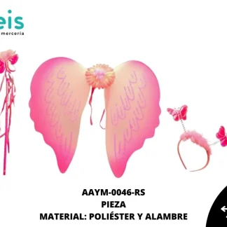 ALAS INFANTILES ANGEL JUEGO COMPLETO AAYM-0046-RS 41.5cmX42cm ROSA