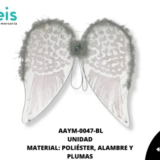 ALAS INFANTILES ANGEL PLUMA LUREX AAYM-0047-BL 48cmX44cm BLANCO