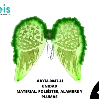 ALAS INFANTILES ANGEL PLUMA LUREX AAYM-0047-LI 48cmX44cm LIMON