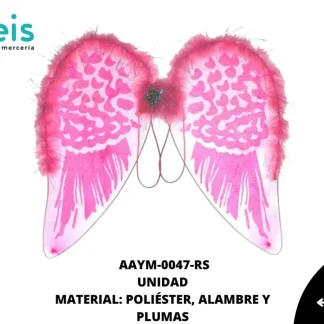 ALAS INFANTILES ANGEL PLUMA LUREX AAYM-0047-RS 48cmX44cm ROSA