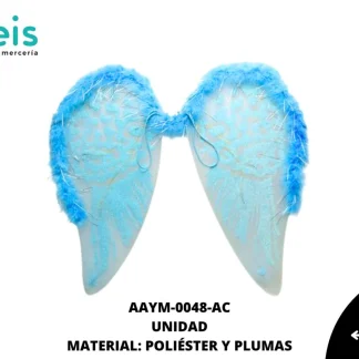 ALAS ANGEL PLUMA LUREX CON LUZ REF: HA271 AZUL CELESTE UNIDAD