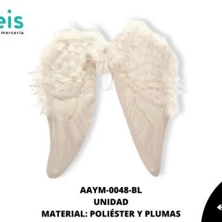 ALAS INFANTILES ANGEL PLUMA LUREX AAYM-0048-BL 52cmX46cm BLANCO