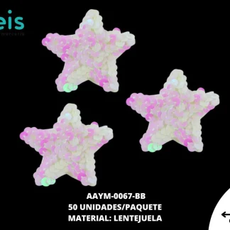 ACCESORIOS INFANTILES ESTRELLA LENTEJUELA AAYM-0067-BB 62mmX60mm 50 PZ/PQT BOREAL