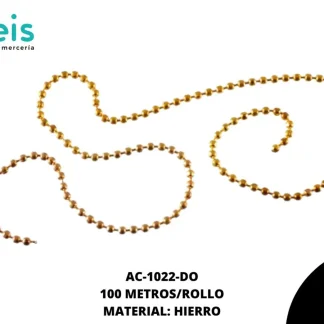 CADENA HIERRO BOLITA REF1.5(QX-735) DORADO (100 METROS/ROLLO)