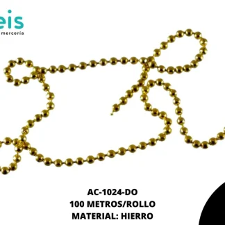 CADENA HIERRO BOLITA REF:2.0 (QX-737) DORADO 100 METROS/ROLLO
