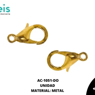 ARGOLLAS METAL PICOLORO AC-1051-DO 12mmX6mm 1,000 PZ/PQT DORADO
