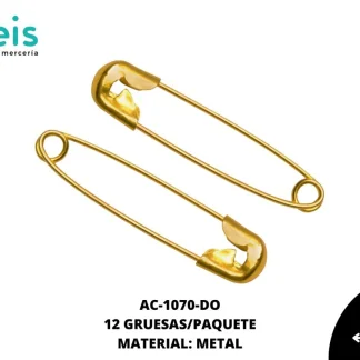 HERRAMIENTAS CONFECCIÓN SEGURO 000 AC-1070-DO 12 PZ/CAJA (144 C/U) DORADO