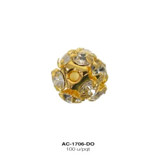 SEPARADOR PIEDRA LATON BOLA FUEGO REF.71 6MM DORADO BOLSA 100PZ