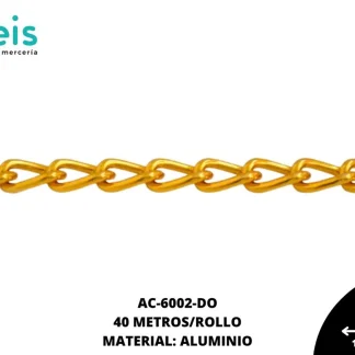 CADENA ALUMINIO 1610 DORADO (40 METROS/ROLLO)