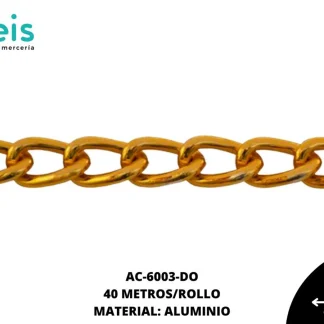 CADENA ALUMINIO 1701 DORADA 40 METROS/ROLLO