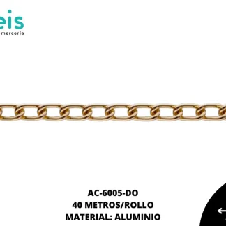 CADENA ALUMINIO 2102 DORADO (40 METROS/ROLLO)
