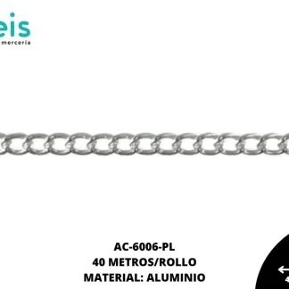 CADENA ALUMINIO REF: 2001 PLATA 40 METROS/ROLLO