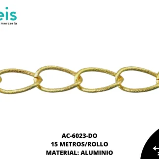 CADENA ALUMINIO REF J-1104 DORADO 15 METROS/ROLLO