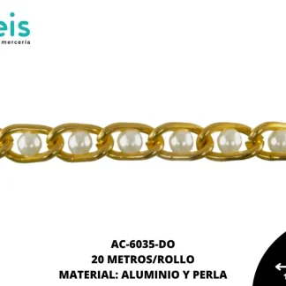 CADENA PERLA AY01 DORADO 20 METROS/ROLLO
