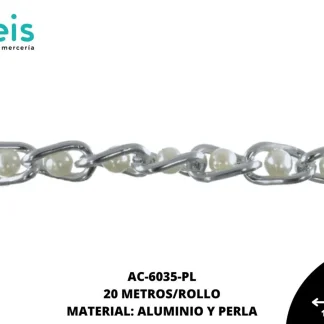 CADENA PERLA AY01 PLATA 20 METROS/ROLLO