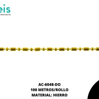 CADENA HIERRO 1MM 615 DORADO 100 METROS/ROLLO