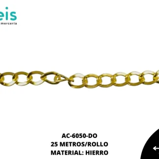 CADENA HIERRO 6MM T093 DORADO 25 METROS
