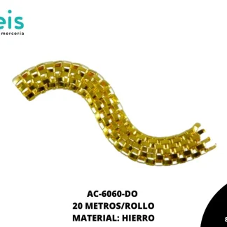 CADENA HIERRO PLANO 8MM DORADO 20 METROS/ROLLO