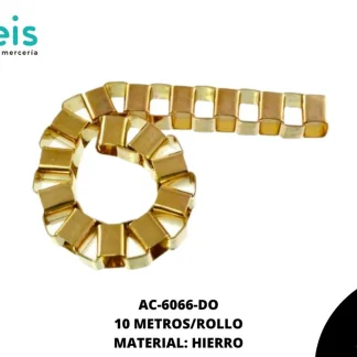 CADENA HIERRO CUBO 8MM DORADO 10 METROS/ROLLO