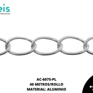 CADENA ALUMINIO 10MM FY023B PLATA 40 METROS