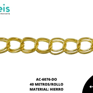 CADENA HIERRO DBL 5X6MM J107B DORADO 40M