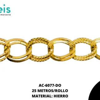 CADENA HIERRO DBL GRAB 8X11 #2 DORADO 25M