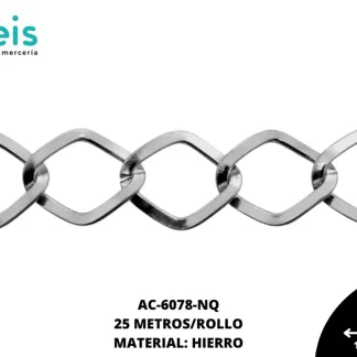 CADENA HIERRO ROMBO 15MM 001 NIQUEL 25 METROS/ROLLO