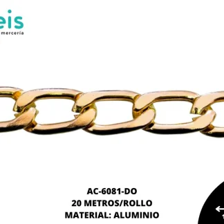 CADENA ALUMINIO 10X16MM 2.3NK DORADO 20 METROS