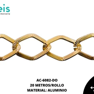 CADENA ALUMINIO GRABADA 13X18MM DOR 20 METROS/ROLLO