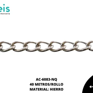 CADENA HIERRO 7X5MM REF: KJ-112 NIQUEL 40 METROS/ROLLO