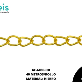 CADENA HIERRO 3.7MM 0.8 DORADO 40M