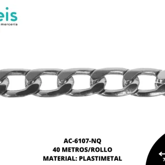 CADENA PLANA MARTILLADA 4.4 X 7.2MM NIQUEL 40 METROS
