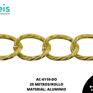 CADENA ALUMINIO PLANA GRABADA 23.3X17.5MM