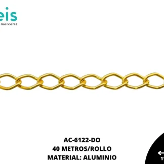 CADENA ALUMINIO 11.5X7.6MM FY-125 DORADO 40 METROS