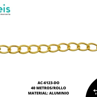 CADENA ALUMINIO PLANA GRABADA 11.2X8.7MM A-1520
