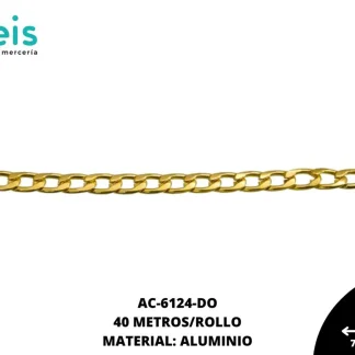 CADENA ALUMINIO PLANA MARTILLADA 7.2X4.2MM 40 METROS