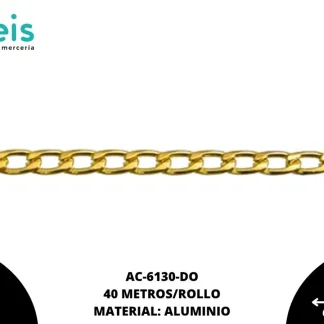 CADENA ALUMINIO PLANA MARTILLADA 6.5X3.6MM 40 METROS