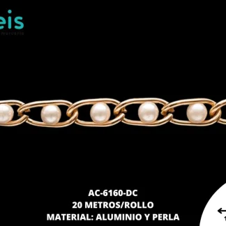 CADENA PERLA REF:76 6MM DORADO 20 METROS/ROLLO